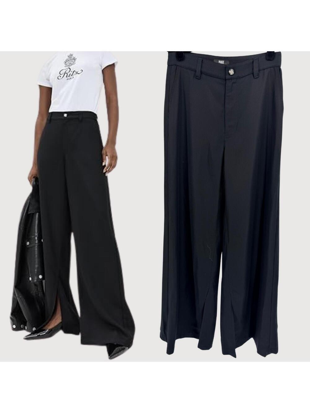 Paige Portia Inseam Slit Pants Black 27